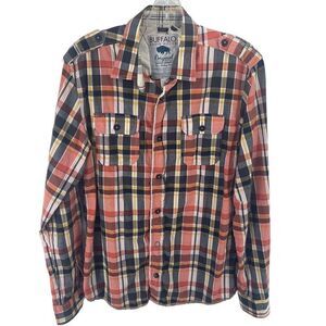 Buffalo David Bitton plaid button up shirt men’s medium EUC